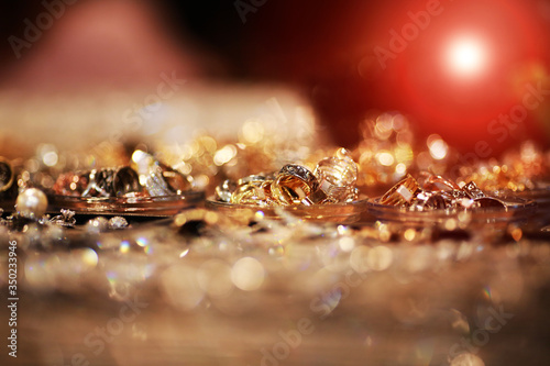 Many glittering rings  with bokeh