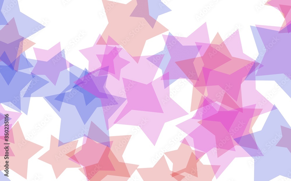 Multicolored translucent stars on a white background. Red tones. 3D illustration Multicolored translucent stars on a white background. Red tones. 3D illustration