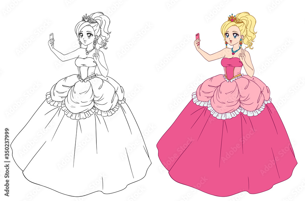 Upcoming artwork Anime girls on Disney princesses dress theme. Guess the  Anime character i did picked for this drawing.... | Anime Amino