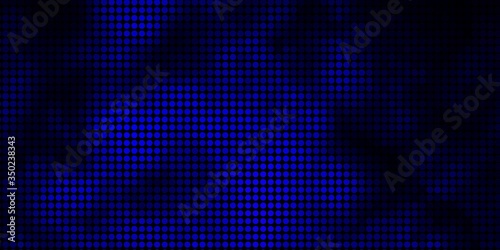 Dark BLUE vector template with circles. Glitter abstract illustration with colorful drops. New template for a brand book.