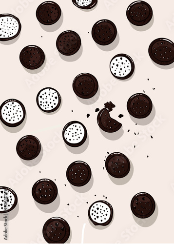 Tapety Jedzenie  illustration-vector-background-brown-oreo