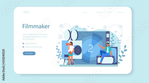 Film director web banner or landing page. Idea of creative