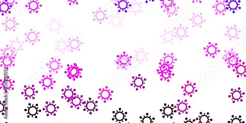 Light purple, pink vector texture with disease symbols.