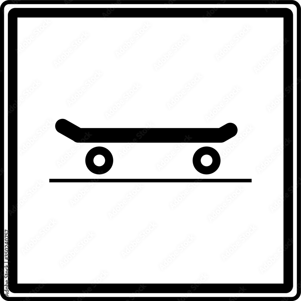 Skateboard sign, symbol, Vector pictogram