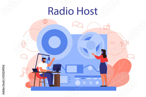 Radio host concept. Idea of news broadcast in the studio.