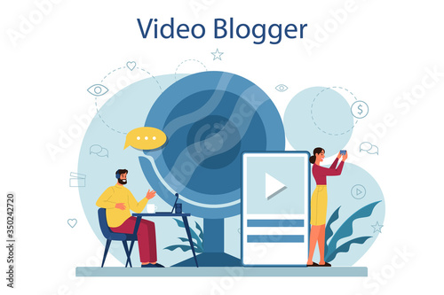 Video blogger concept illustration. Share content in the internet