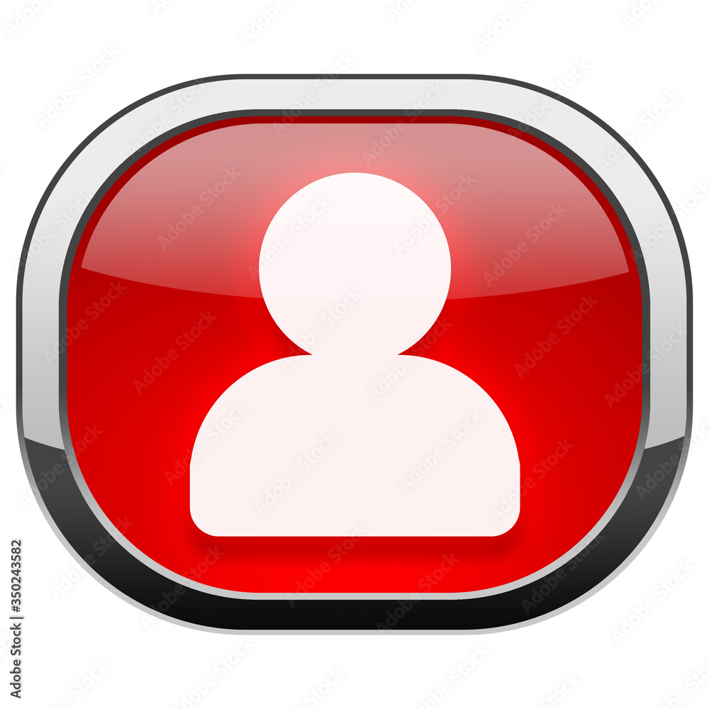 Red rounded square button - Person Red rounded square button - Person