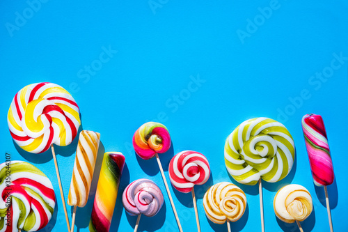 Colored sweet lollypops