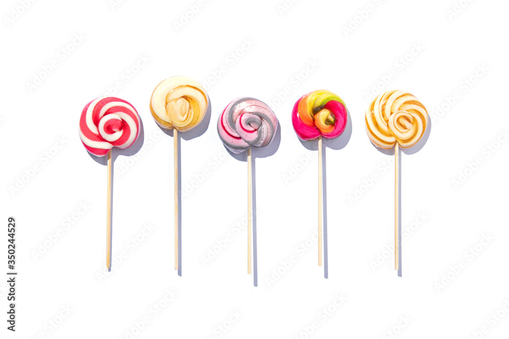 Five sweet lollypops isolated Five sweet lollypops isolated
