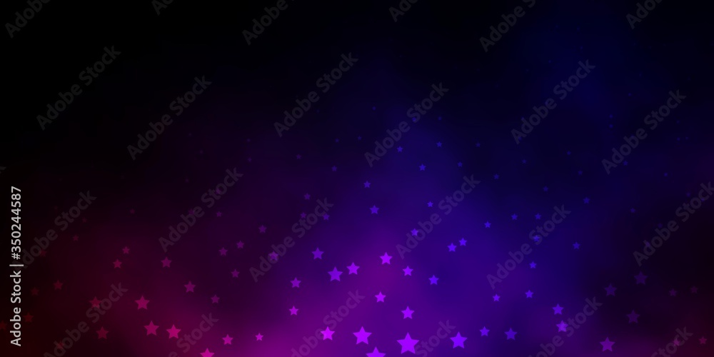 Dark Blue, Red vector layout with bright stars. Shining colorful illustration with small and big stars. Design for your business promotion.