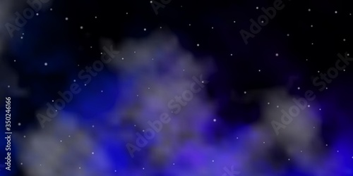 Dark BLUE vector texture with beautiful stars. Blur decorative design in simple style with stars. Pattern for websites, landing pages.