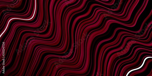 Dark Pink vector background with bows. Colorful geometric sample with gradient curves.  Smart design for your promotions.