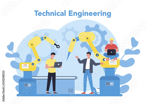Technical engineering concept. Technology and science. Professional