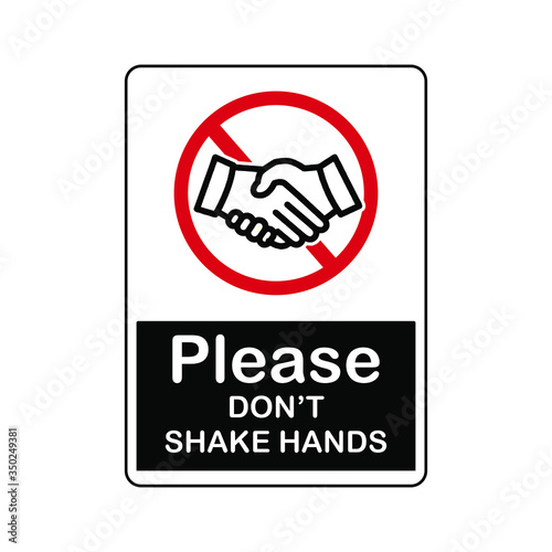 No shakehand to prevent coronavirus covid19 vector ready to print sign notice