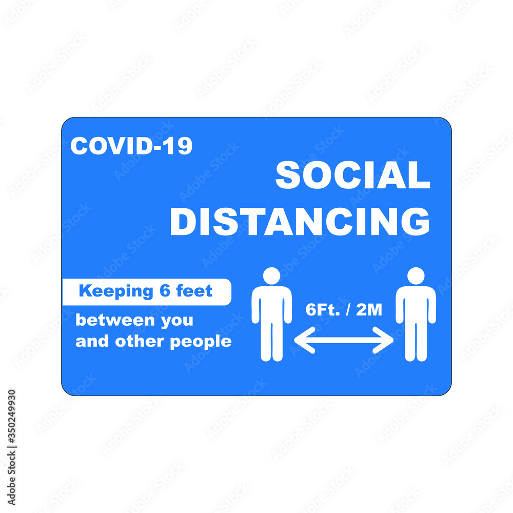 Social Distancing, Keep Distance, Stay Safe From Corona Covid19 Sign Vector Ready to print
