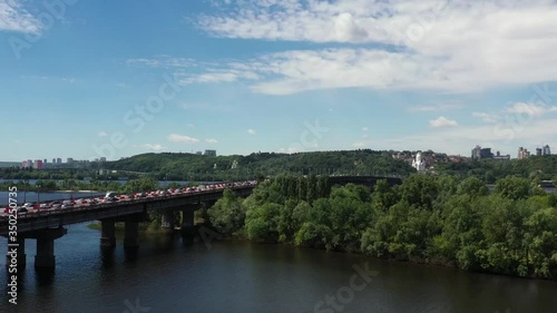 Wallpaper Mural Breathtaking view of the city of Kiev, beautiful bridges, calm waters of the Dnieper River on a sunny day Torontodigital.ca