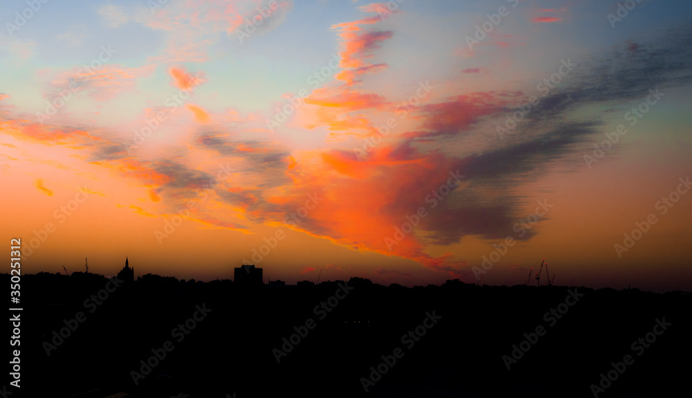 Fototapeta premium Sunset. Colorful Picture who depicts a sunset in London, UK.
