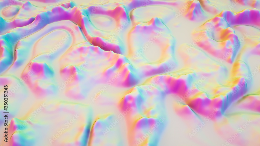 pixelated abstract three-dimensional background. neon acid colors. 3d render illustration