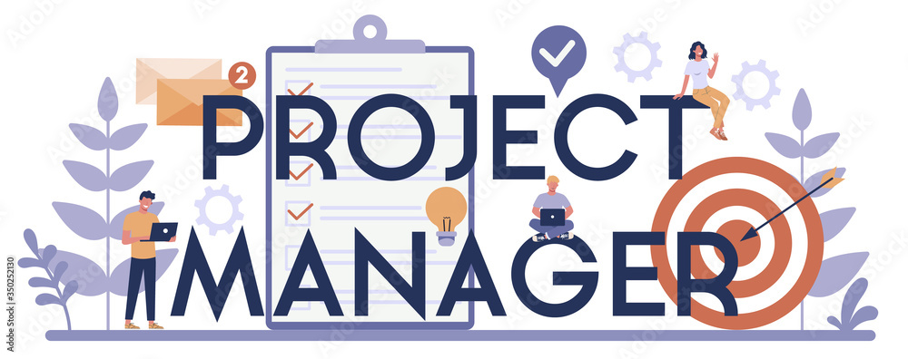 Project management typographic header concept. Successful strategy Project management typographic header concept. Successful strategy