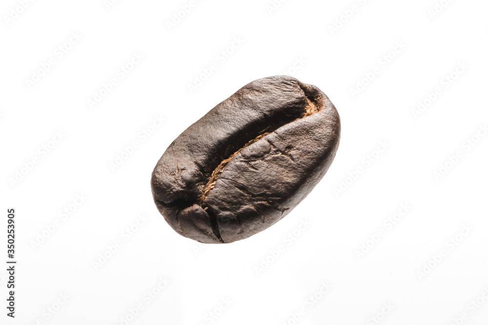 Coffee beans close up on white background, Espresso dark Coffee beans close up on white background, Espresso dark