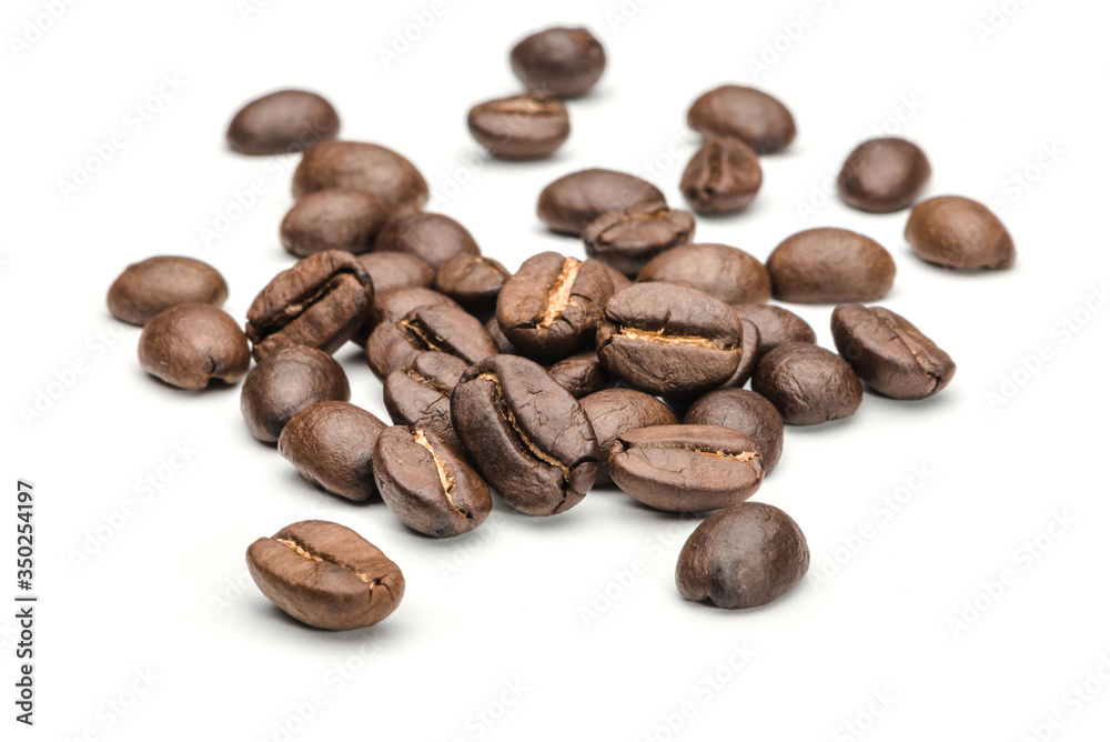 Coffee beans on a white background Coffee beans on a white background