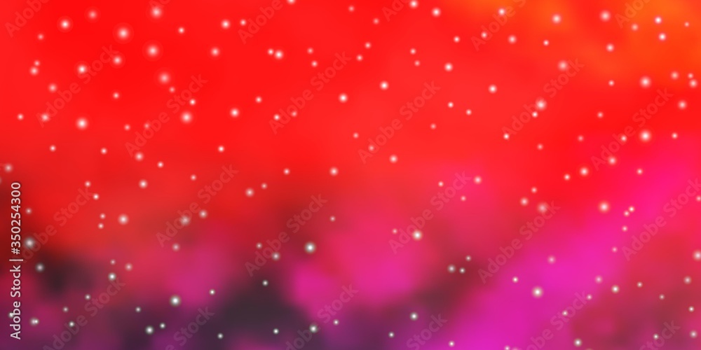 Dark Pink, Red vector background with colorful stars. Blur decorative design in simple style with stars. Theme for cell phones.