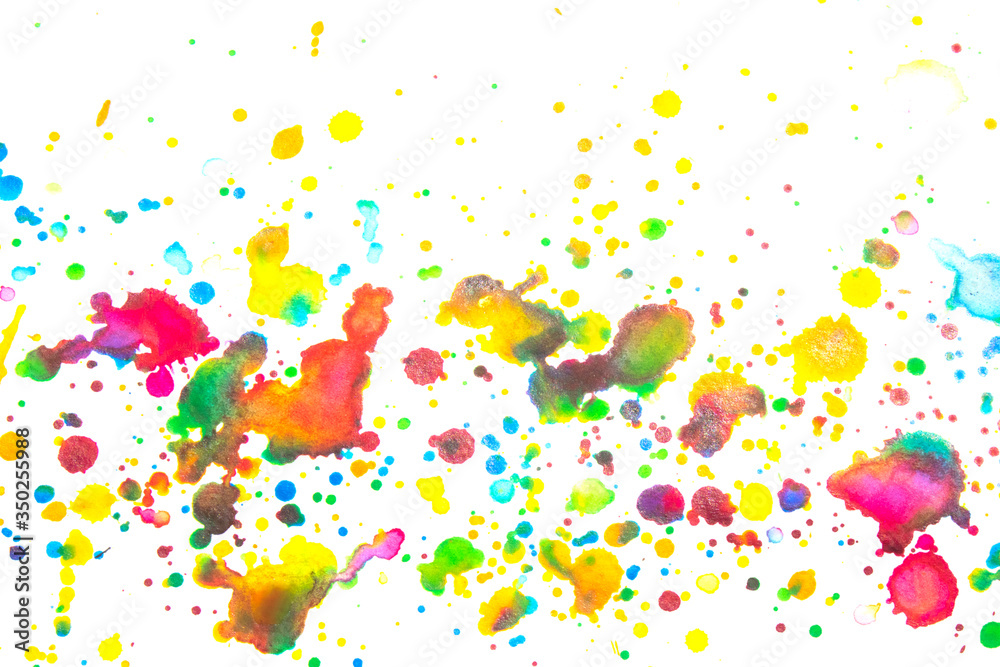 Abstract Vibrant Watercolour Splashes and Paint for Writing Over the Top or a Background