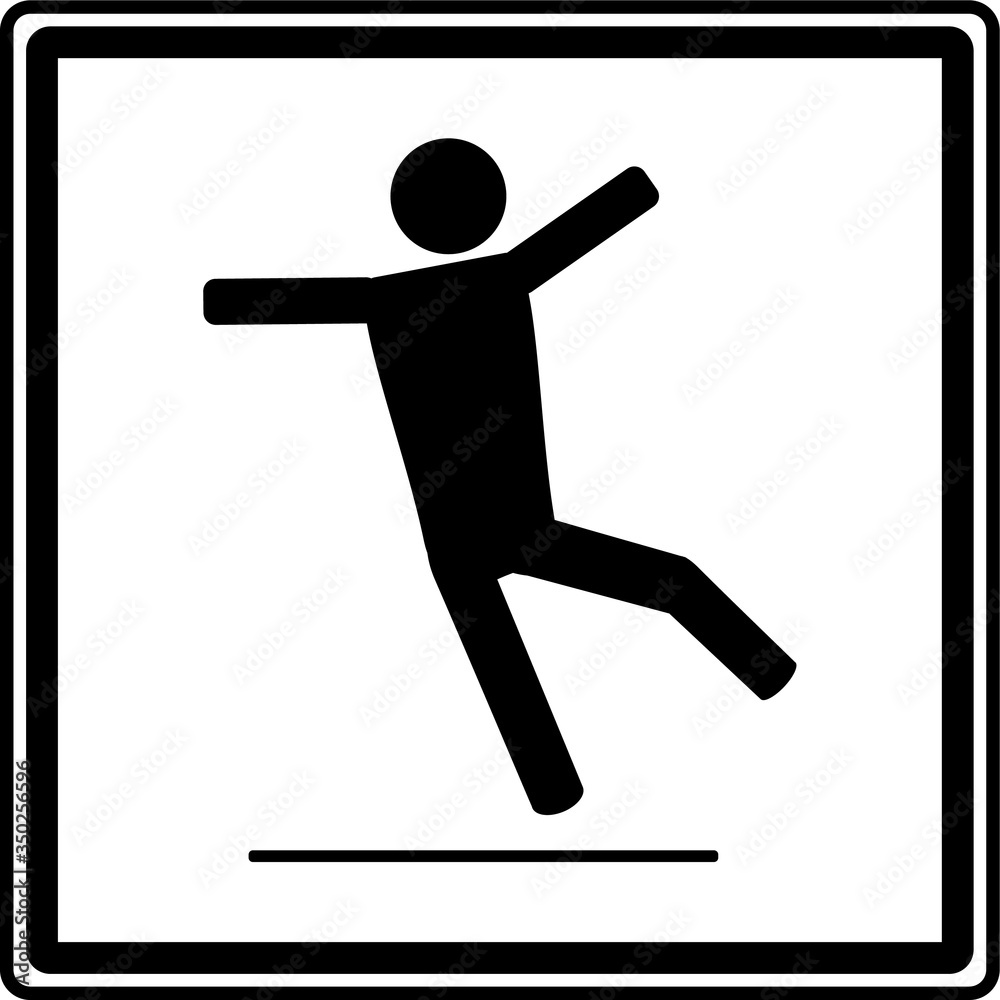 Falling person sign, symbol, Vector illustration