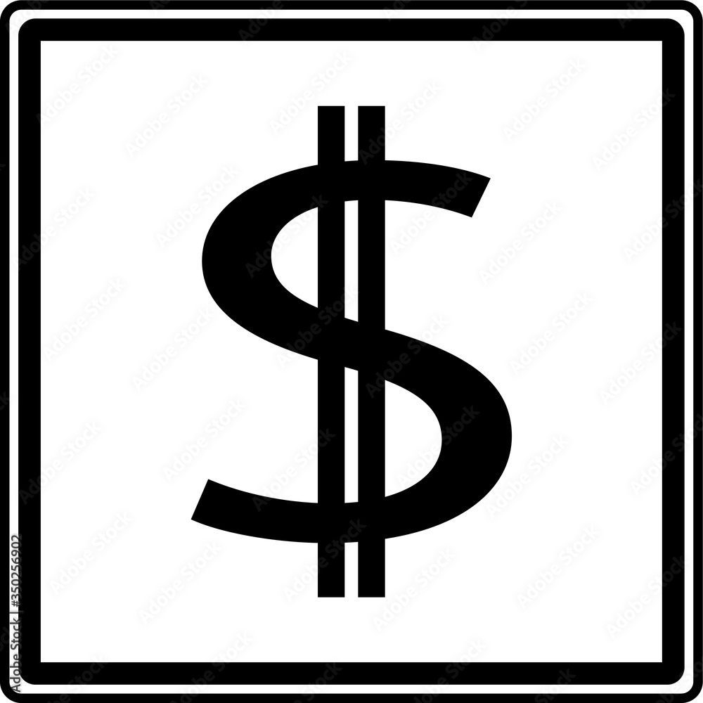 Dollar sign, symbol, Vector illustration Dollar sign, symbol, Vector illustration