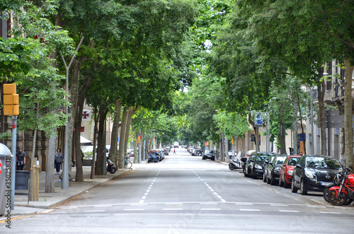 Empty Streets of Barcelona, Spain During Lockdown