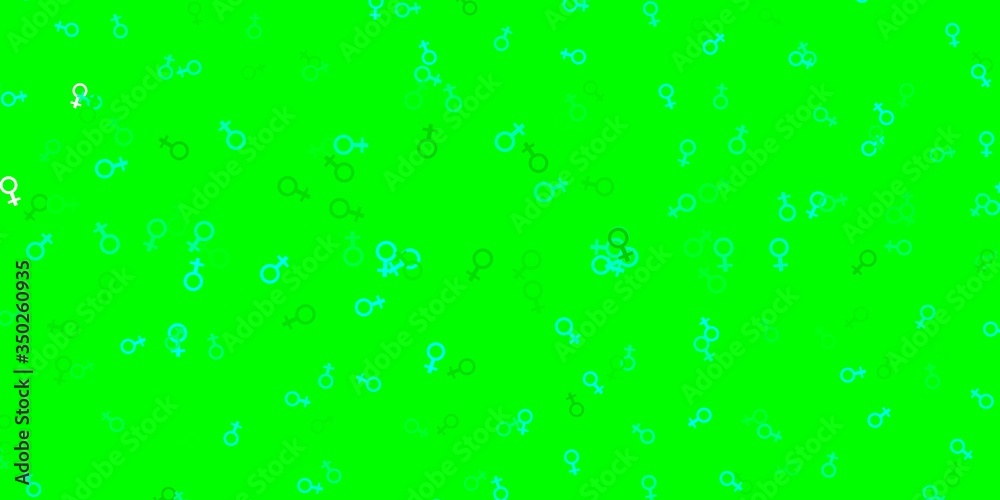 Light Green vector pattern with feminism elements. Light Green vector pattern with feminism elements.