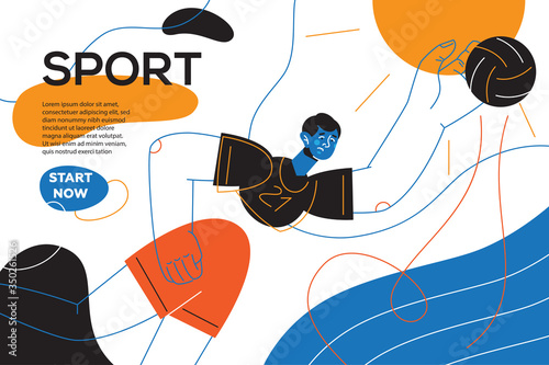 Sport - colorful flat design style web banner