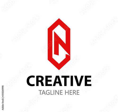 Jewelry Logo with Gem and Letter N. Vector Emblem for illustration with Title and Tagline for slogan or description.