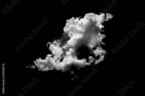 white cloud on black background. Dark tone.