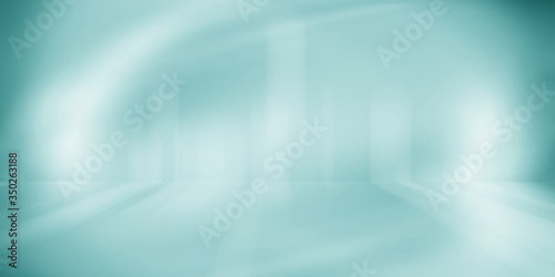 perspective floor backdrop blue room studio with light blue gradient spotlight backdrop background for display your product or artwork  © ooddysmile