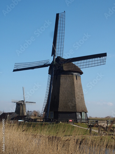Historic European Windmills in the countryside