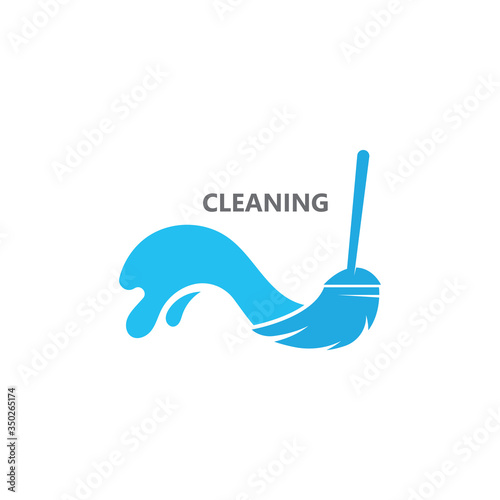 Creative Cleaning Concept Logo Design Template Vector illustration