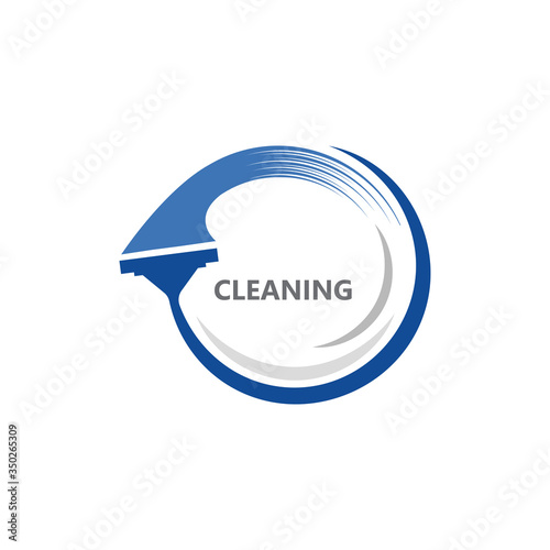 Creative Cleaning Concept Logo Design Template Vector illustration
