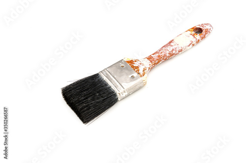 Wood Paint brush isolated on white background.
