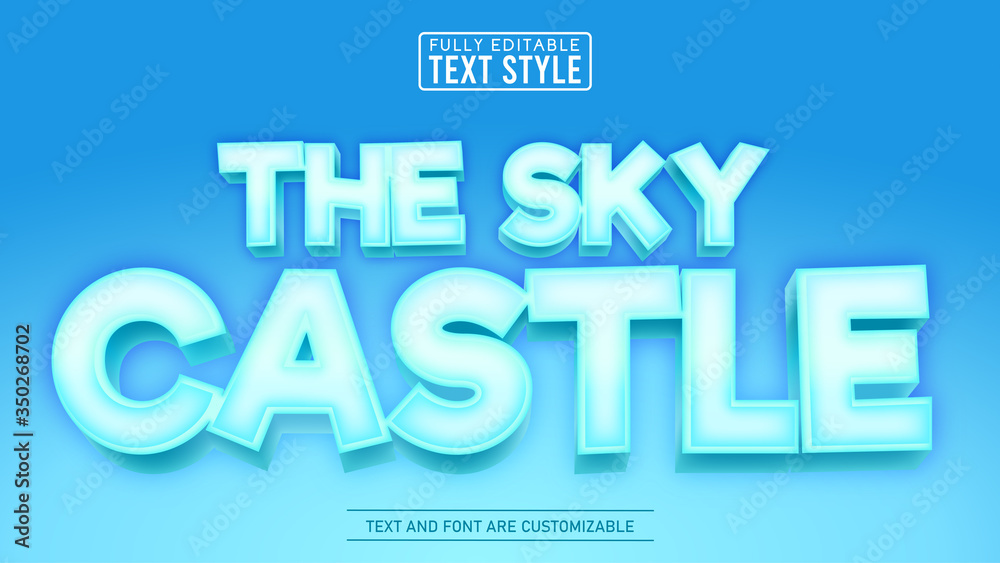3D Ice Sky Castle Game and Movie Title Editable Text Effect