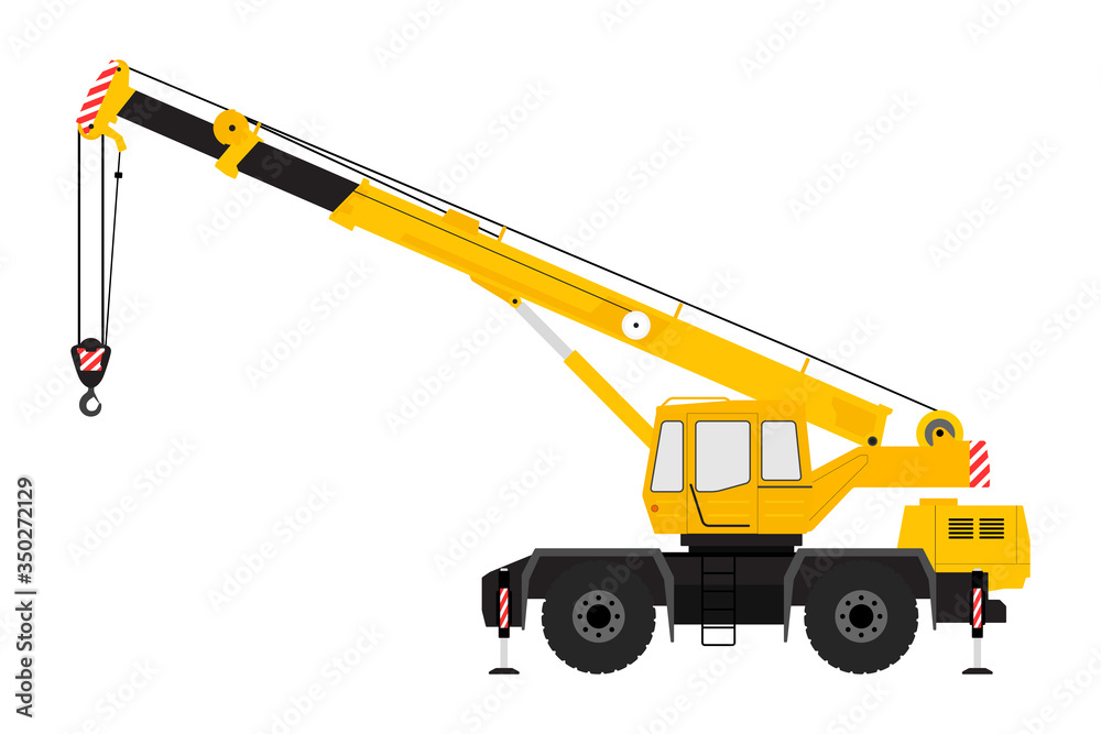 Naklejka premium Crane Silhouette on a white background.