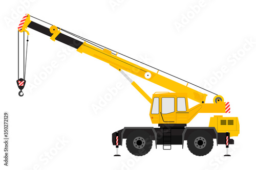 Crane Silhouette on a white background.