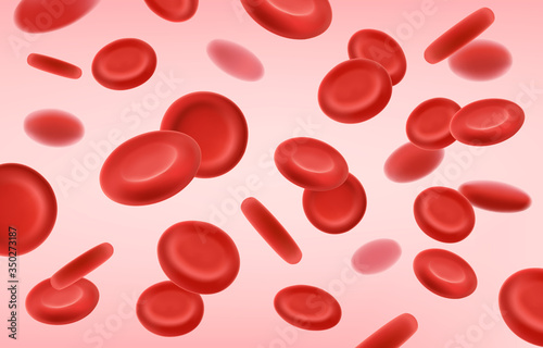 Red blood cells, vector medical background.