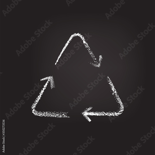Eco recycling chalk sign on blackboard backdrop