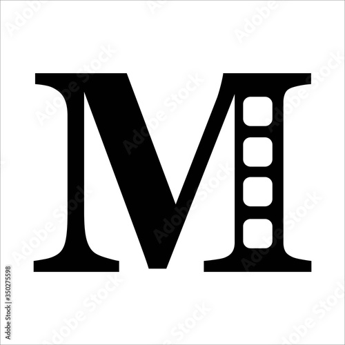 Letter M. The initial M letter logo design abstract cinema logo
