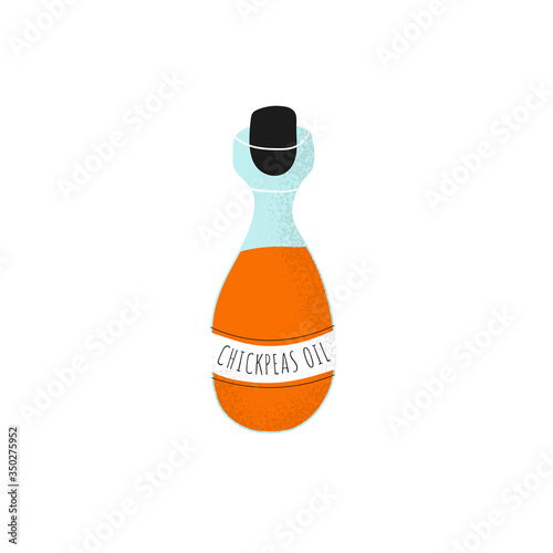 Glass bottle with chickpeas oil