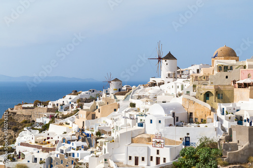 Traditional white houses in the small village of Oia, Santorini