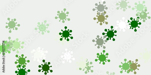 Light green, yellow vector pattern with coronavirus elements.