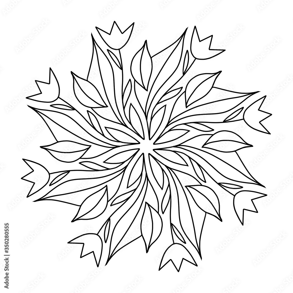 Mandala coloring book page. Line art, black and white illustrations hand drawn. Mandala coloring book page. Line art, black and white illustrations hand drawn.