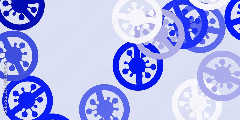 Light blue vector pattern with coronavirus elements.